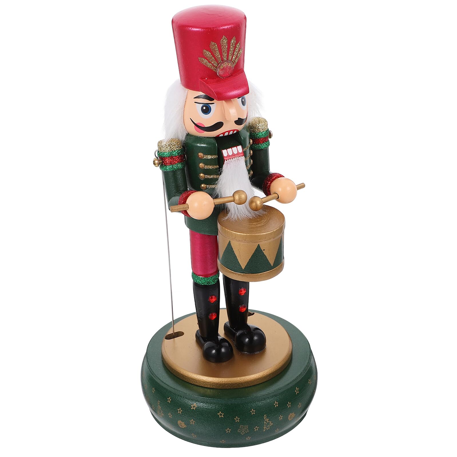 Caja de Música Navideña de Madera Cascanueces 32 Cm con Manos y Boca Móviles, Adorno Festivo Tradicional para Decoración de Navidad y Obsequio Especial