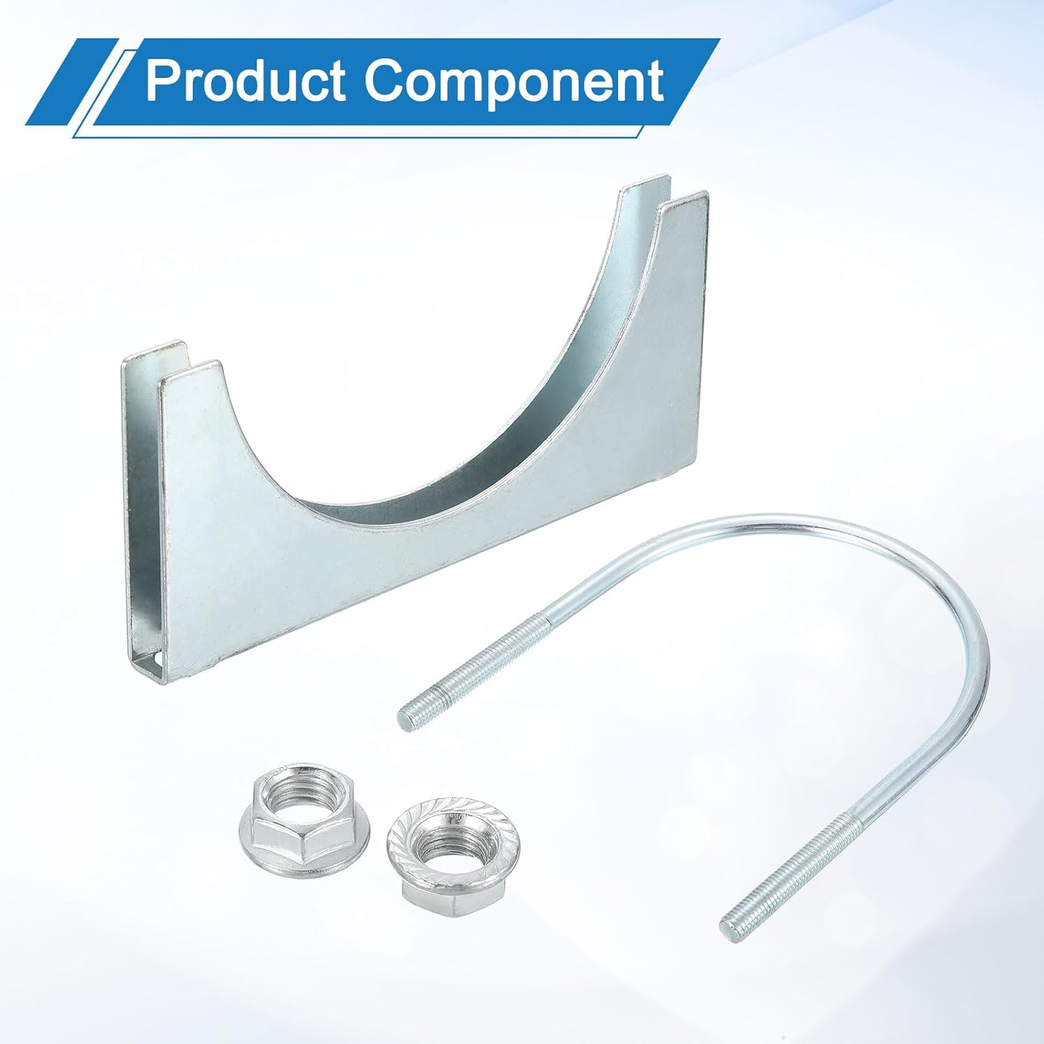 uxcell 4Pcs Muffler U-Bolt Clamps for 127mm(5") Diameter, U-shaped Exhaust Pipe Clamp, Saddle Type U-bolt Clamps for Pipes Connection