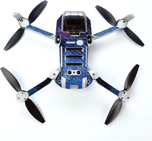 Miniatura 3 de MightySkins - Piel de fibra de carbono compatible con DJI Mavic Mini Drone Quadcopter portátil - Hojas de maceta negras | Acabado de fibra de