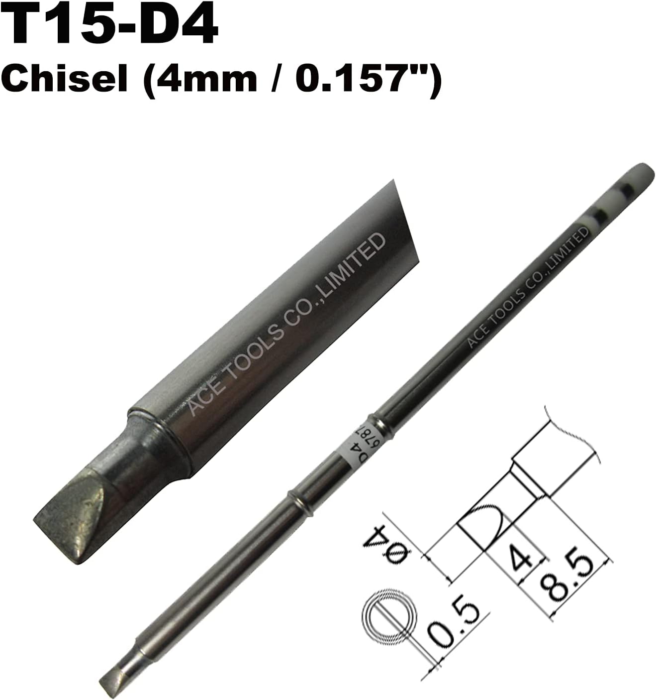 T15-D4 Chisel Screwdriver 4mm Soldering Tip for FX-9501 FM-2028 FM-2027 FM-2021 FX-950 FX-951 FX-952 FM-202 FM-203 FM-204 FM-206 ACE Tips (10)