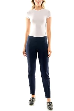 Zac Rachel Womens Millennium Fabric - Slim Leg Pull-On Pant Navy Blazer 10 PS