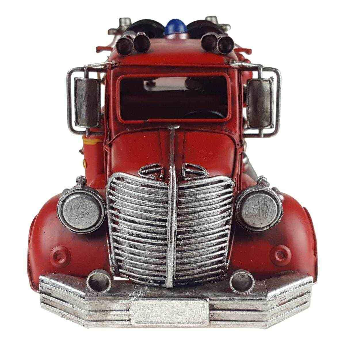 Blechmodell Blechauto Modellauto Feuerwehrwagen Feuerwehrauto Antik-Stil Eisen rot L 51,1 cm