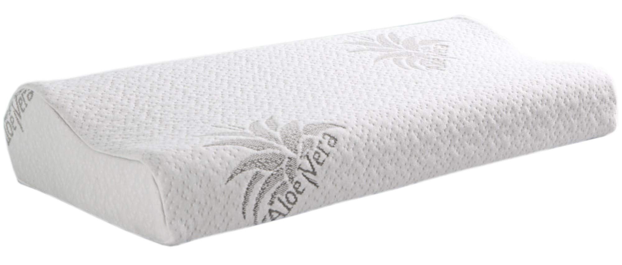 Poduszka podpierająca kark (60 cm x 30 cm x 10/7 cm), poduszka pod kark z efektem pamięci (Memory Foam), zdejmowana poszewka, uszlachetniona aloesem
