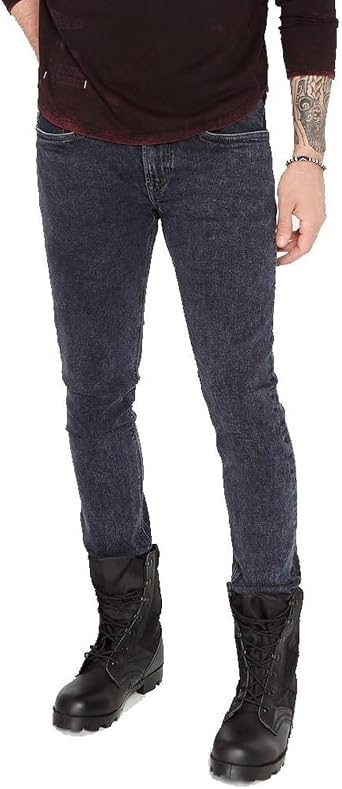 Buffalo David Bitton Mens BM20525 Acid Wash Max-x Skinny Fit Pant - Grey Stone - 38x32