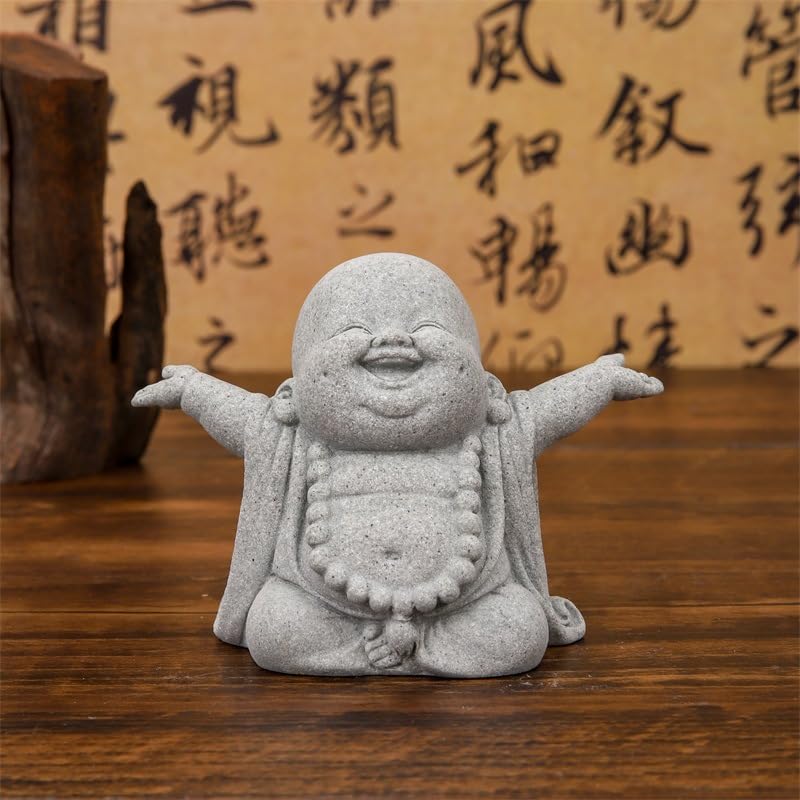 Estatua de Buda de Piedra Zen para Decoración miniatura 3