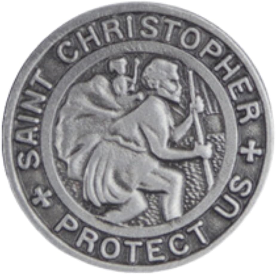 Saint Christopher Lapel Pin, Traveler Accessory, Religious Gift, 0.75 Inches