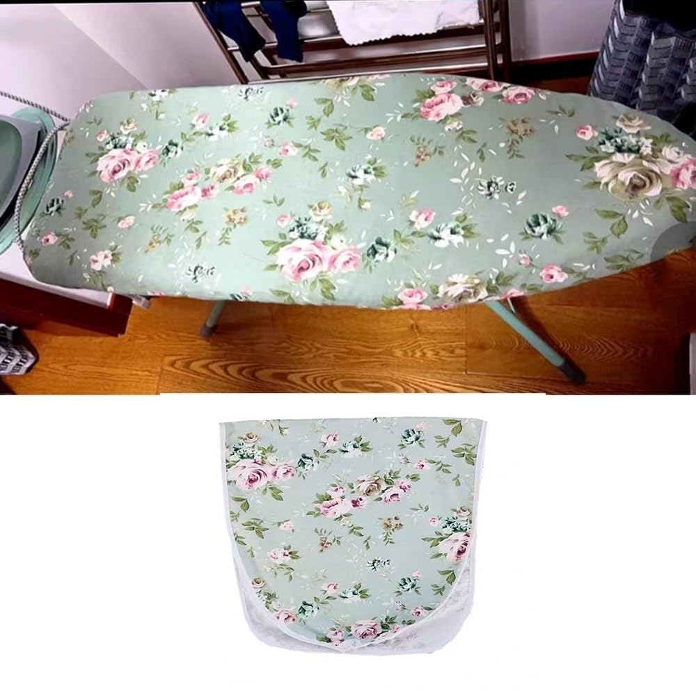 Cubre Tablas, Funda for Tabla de Planchar Resistente al Calor de 15 x 48 Pulgadas, Acolchado Grueso con elástico, Ajustable.(Green,15x48 Inch(120x40 cm))