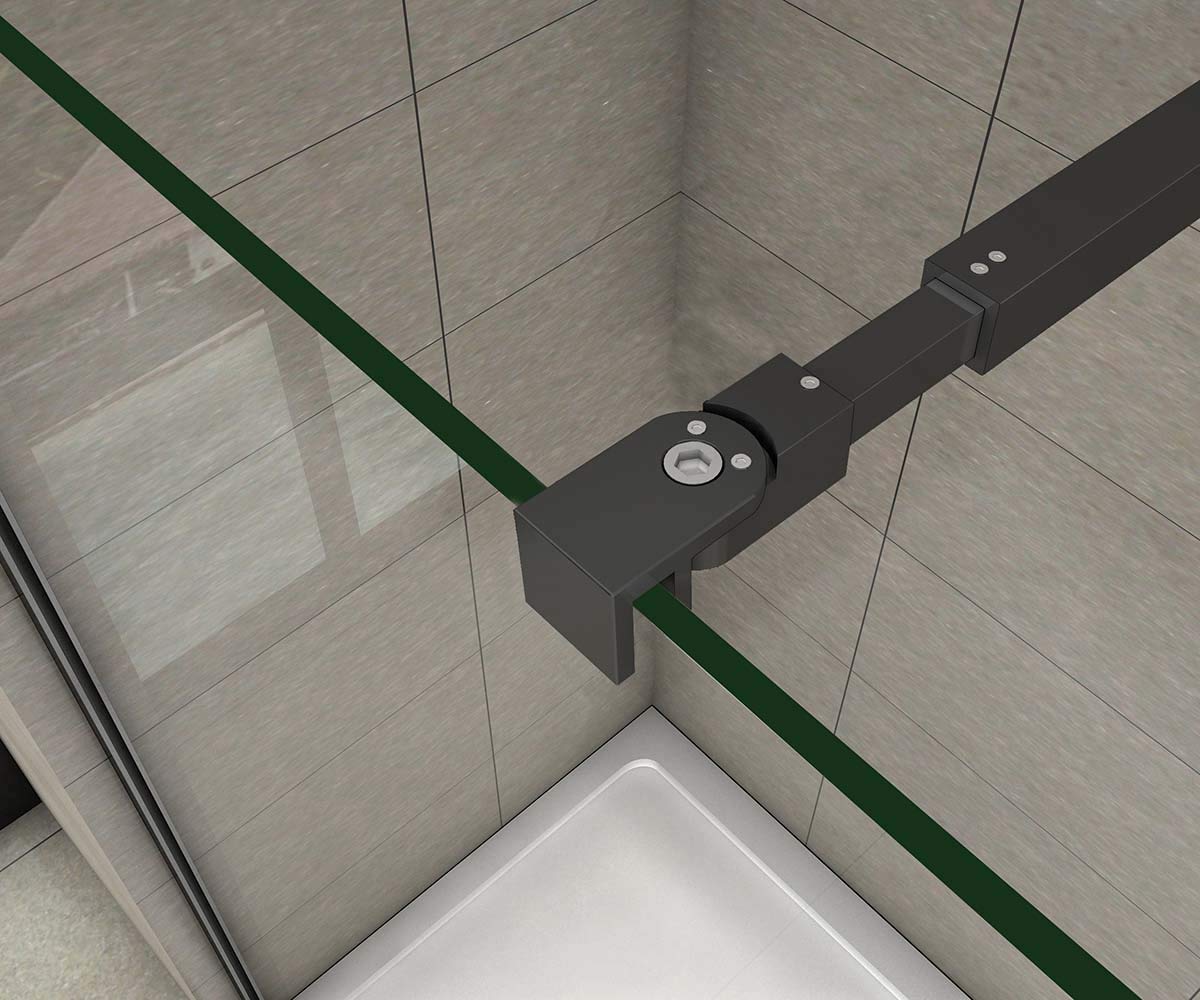 AICA Parete Doccia 60x200cm Walk-In Vetro 8mm easy clean Barra 73-120cm