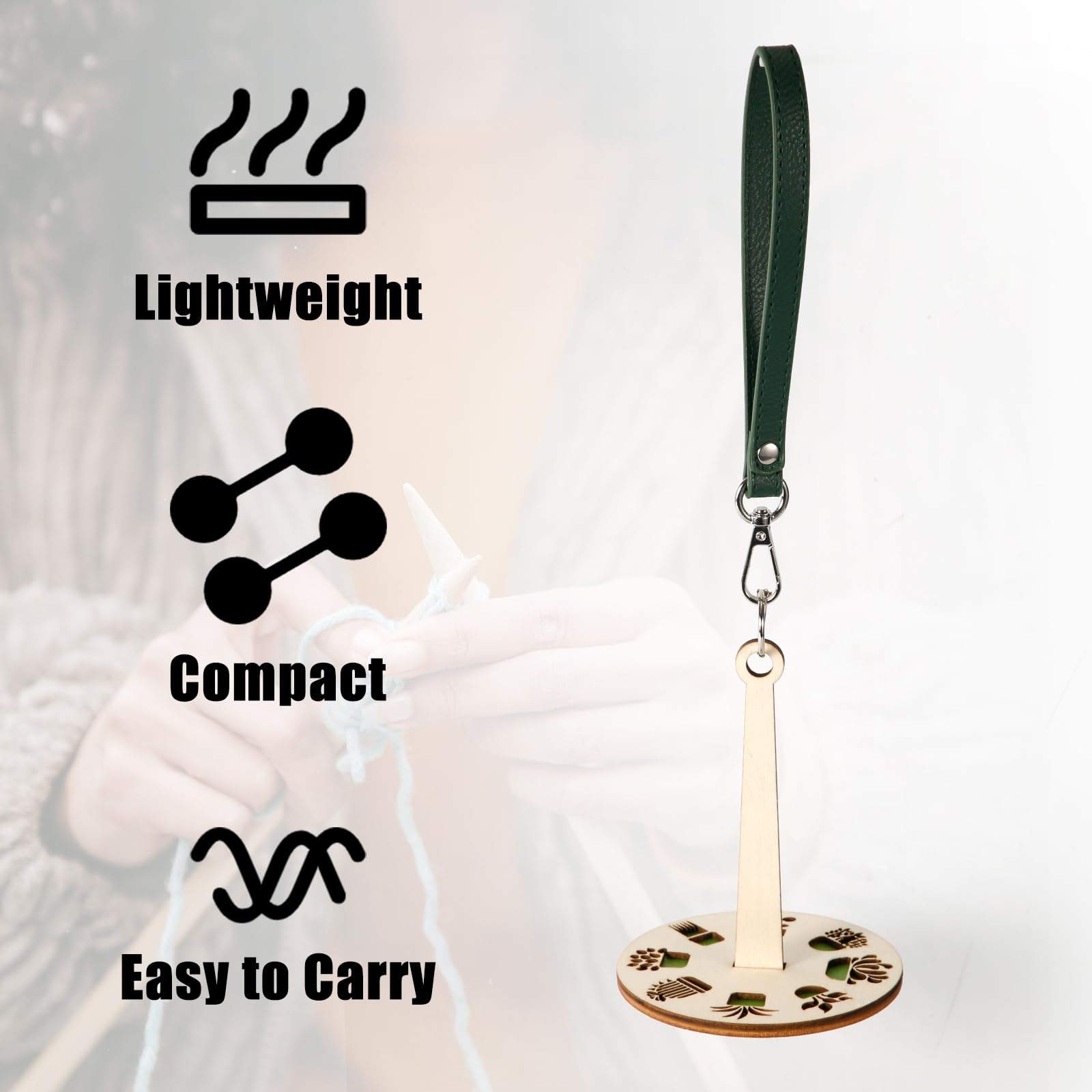 Porte-Fil De Poignet Portable, Bois Support De Pelote De Laine