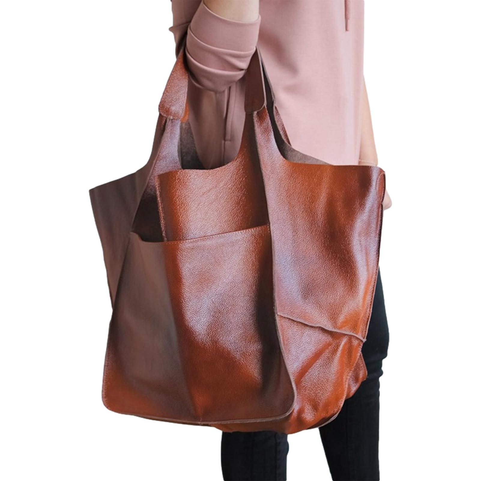 Borsa Tote Extra Grande Donna Borsa Bucket Hobo Oversize in PU