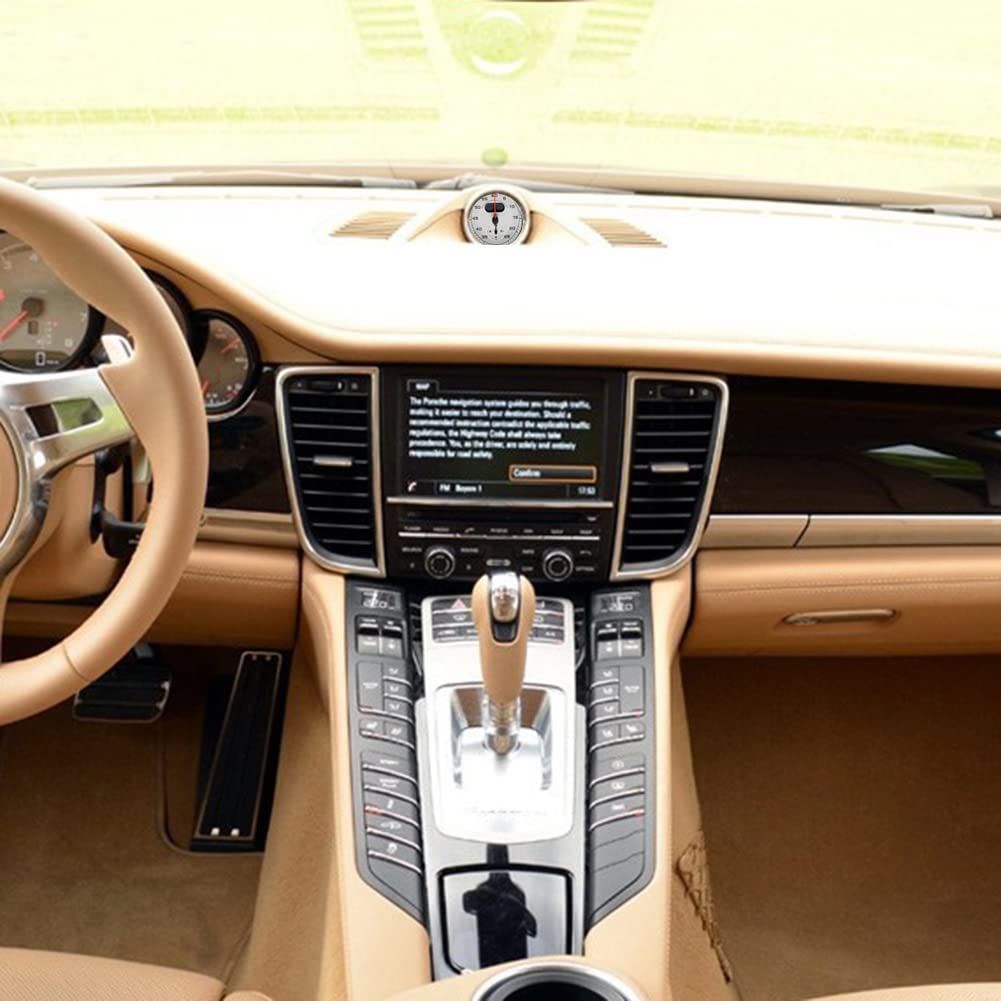 Car Dash Clock Cover,Instrument Panel Upper Cover Upper Center Dashboard Trim Clock Kit Instrument Panel Trim with Stopwatch Replacement Fit for PorschePanamera 2010-2016,White