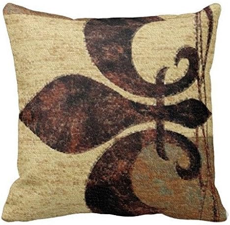 HLPPC Cream Colored Fleur De Lis Print Throw Pillow Case Cushion Cover