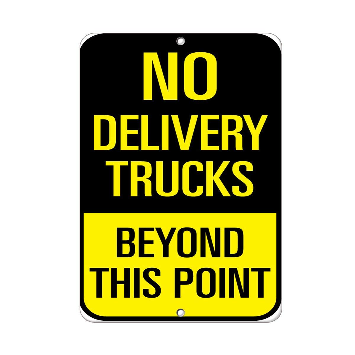 Truck Driver Poster Warning Metal Tin Sign No Delivery Trucks Beyond This Point Wall Art Deco Garage Club Home Bedroom Plaque 8x6 Inches
