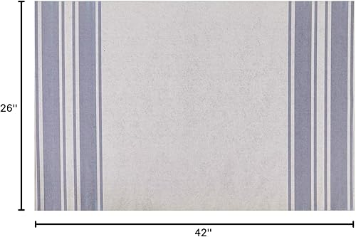 Miniatura 3 de Evergreen - Tapete de entrada gris a rayas  Interior y exterior  42 x 26 pulgadas  Parte trasera antideslizante  Para todas las estaciones  Perfil