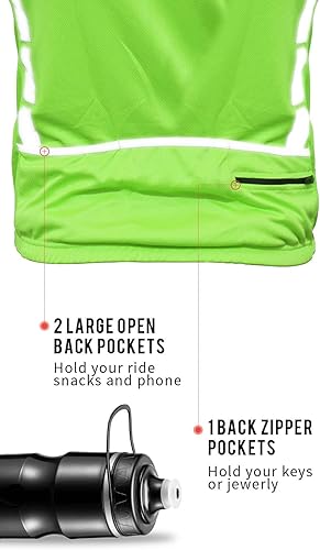 Miniatura 4 de ReflecToes Camiseta de ciclismo de alta visibilidad - Camiseta reflectante de ciclismo Hi-Viz para hombre y mujer