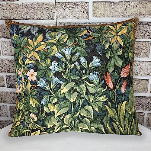 Tapestry Pillow, Decorative Pillow, Perfect Boho Decor for Sofa, Couch, Living Room, Bedroom, Sofa Cushion 18 х 18" (45 х 45 cm) ((Flowers_))