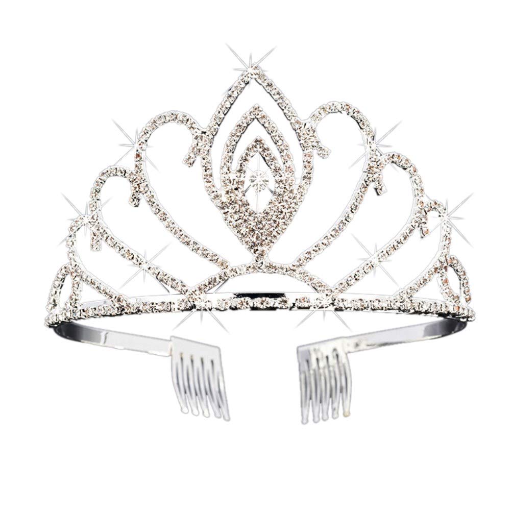 Rhinestone Crystal Tiara Wedding Bridal Prinecess Tiara Crown Headband Birthday Halloween Party Supplies,