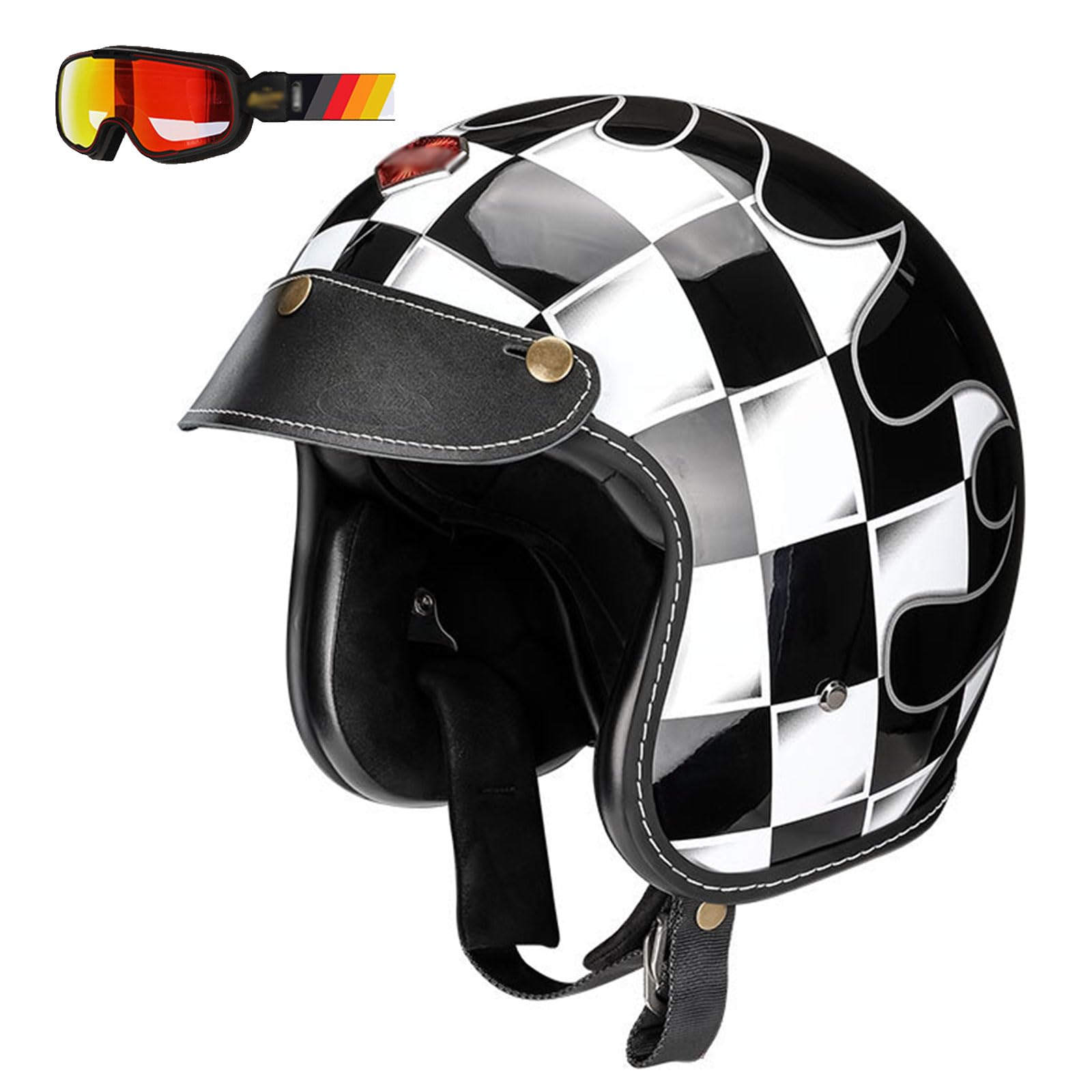 Casque jet pour vélo croiseur et chopper balade urbaine en demi coque vintage