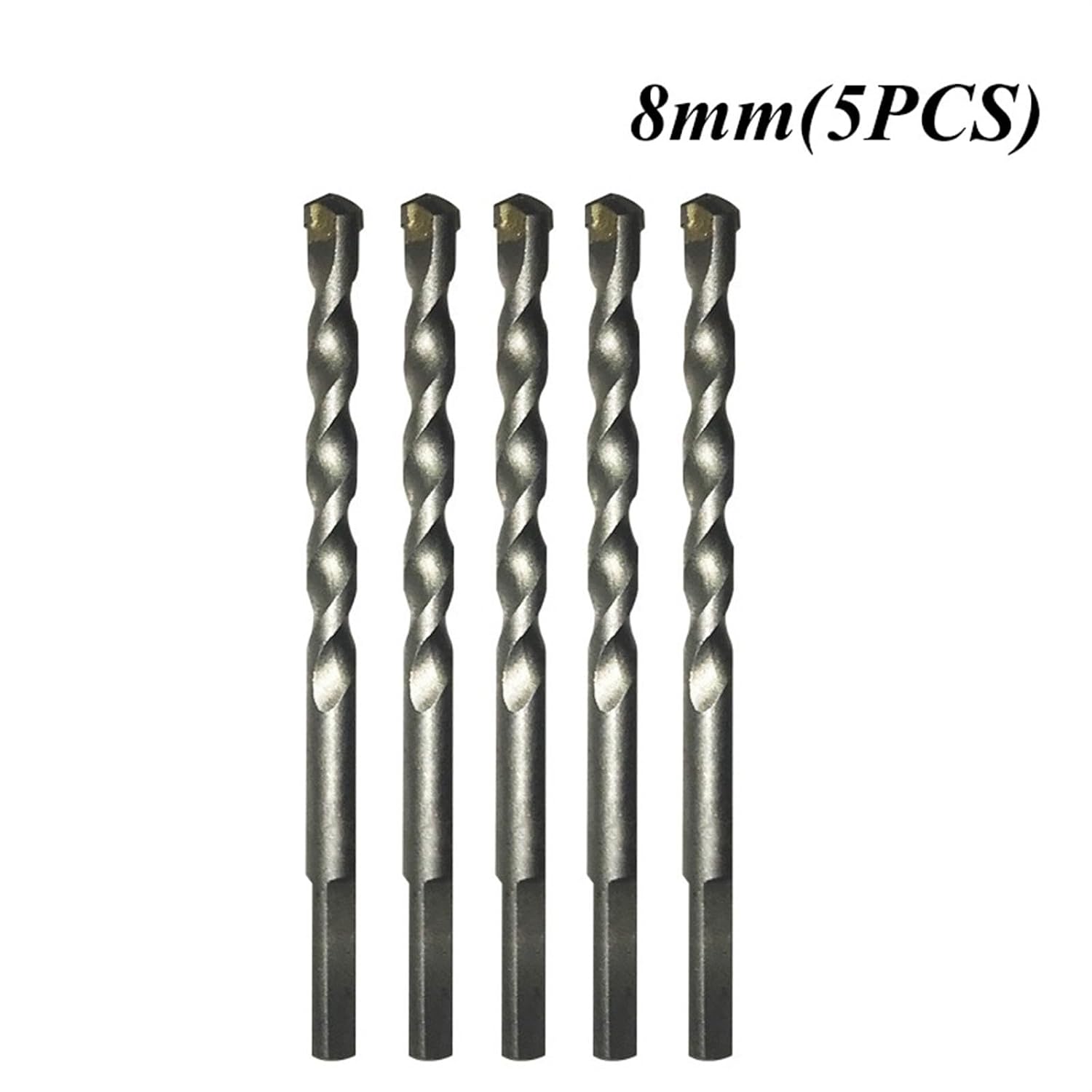Concrete Masonry Drill Bits Set 3/4/5/6/8/10/12/14/16mm Ceramic Tile Brick Cement Rock Carbide Tipped Drill Bit (Color : 8mm(5PCS))