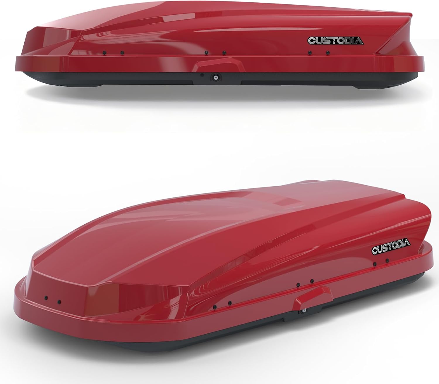 Rooftop Cargo Carrier Hard Shell, Dual-Side Opening Car Roof Cargo Box with Security Key, 150LBS Capacity, Car Roof Cargo Carrier for 17.32" to 38.58" Wide Crossbar Rack