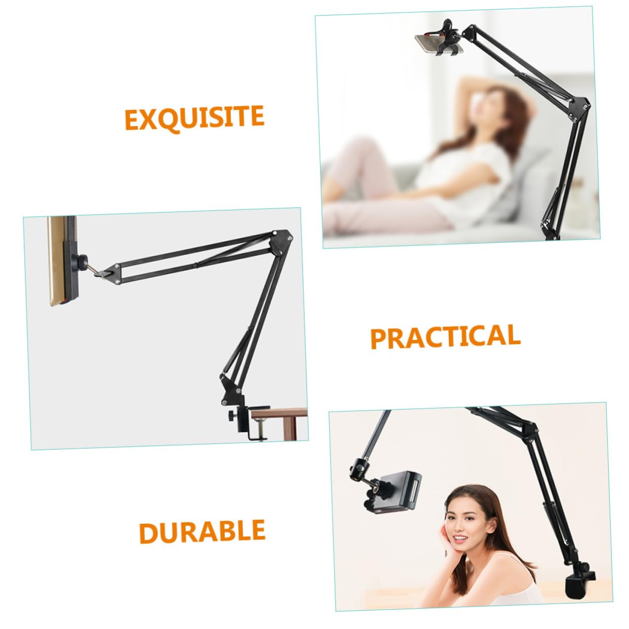 Hemobllo Soporte para Teléfono Móvil Telescópico Ajustable Plegable Metálico para Dormitorio Escritorio Coche Soporte Simple para Móvil De Teléfono Celular