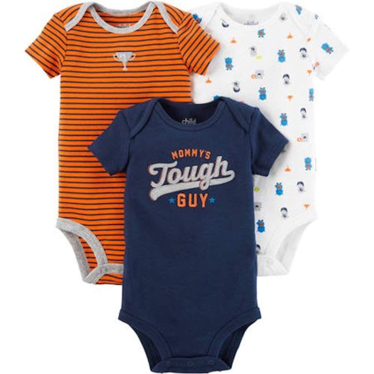 Carter'sChild of Mine Mommy's Tough Guy Baby Boys 3 Piece Bodysuit Set, Multi, Preemie