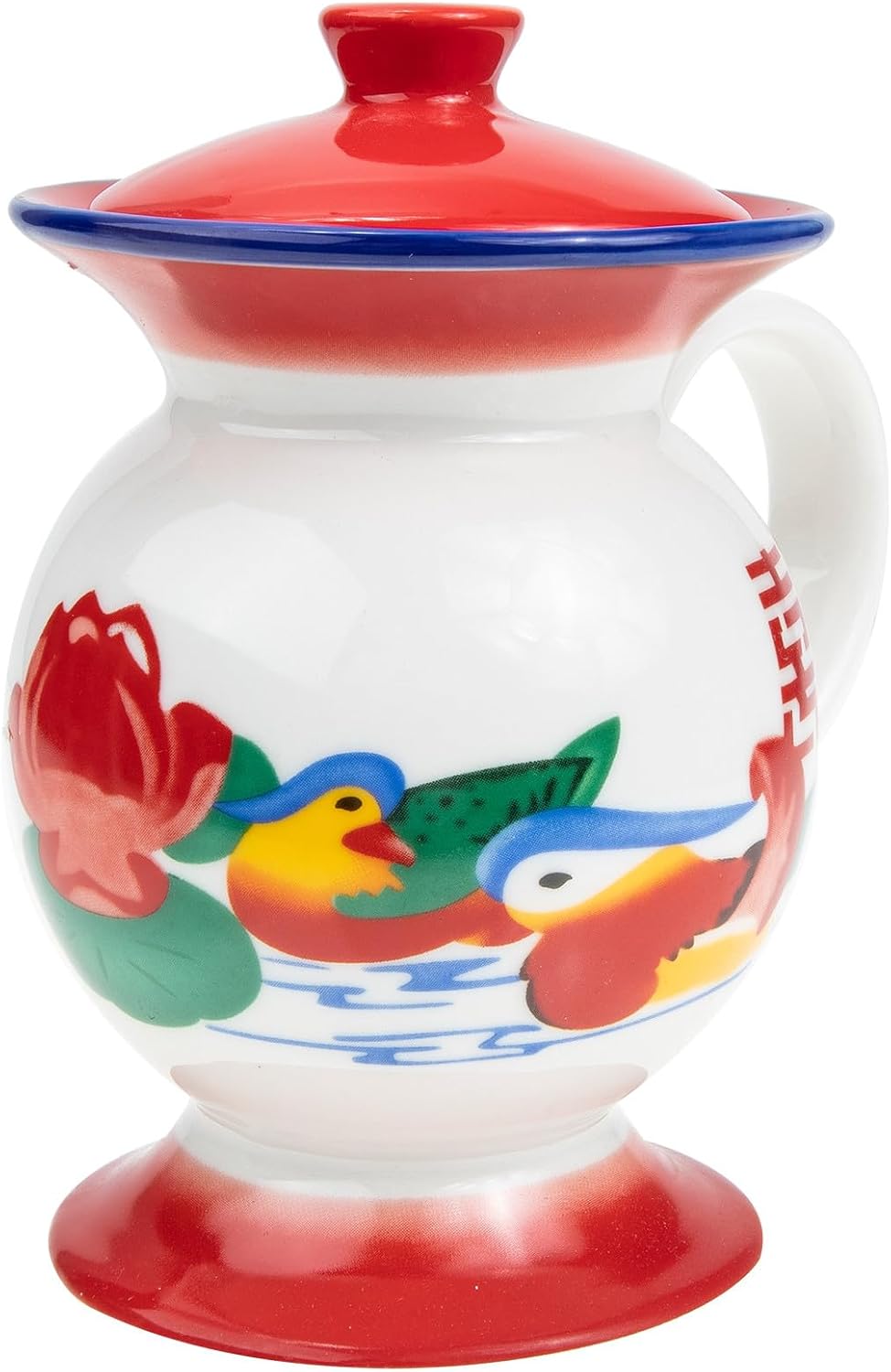 Alipis Vintage Ceramic Mug with Lid Retro Old Style Household Water Cup Coffee Tea Mug Classic Porcelain Drinkware for Home Use