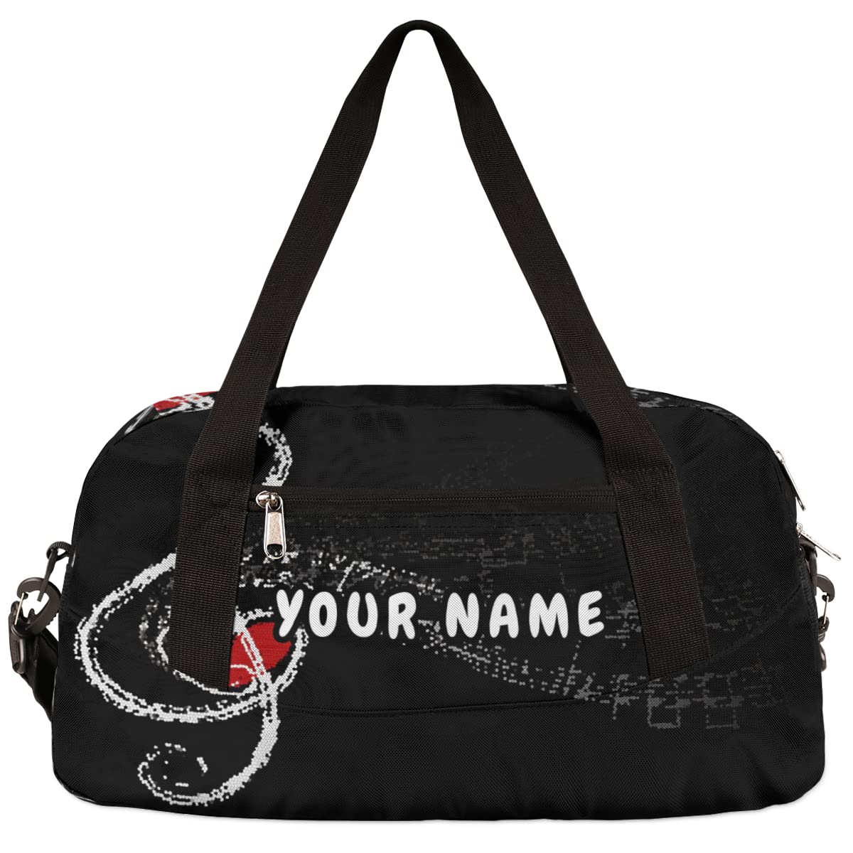 Music Notes Personalized Kids Duffel Bag for Girls Boys, Music Notes Debris Custom Name Dance Bag Overnight Small Duffel Bag Carry On Weekend Sports