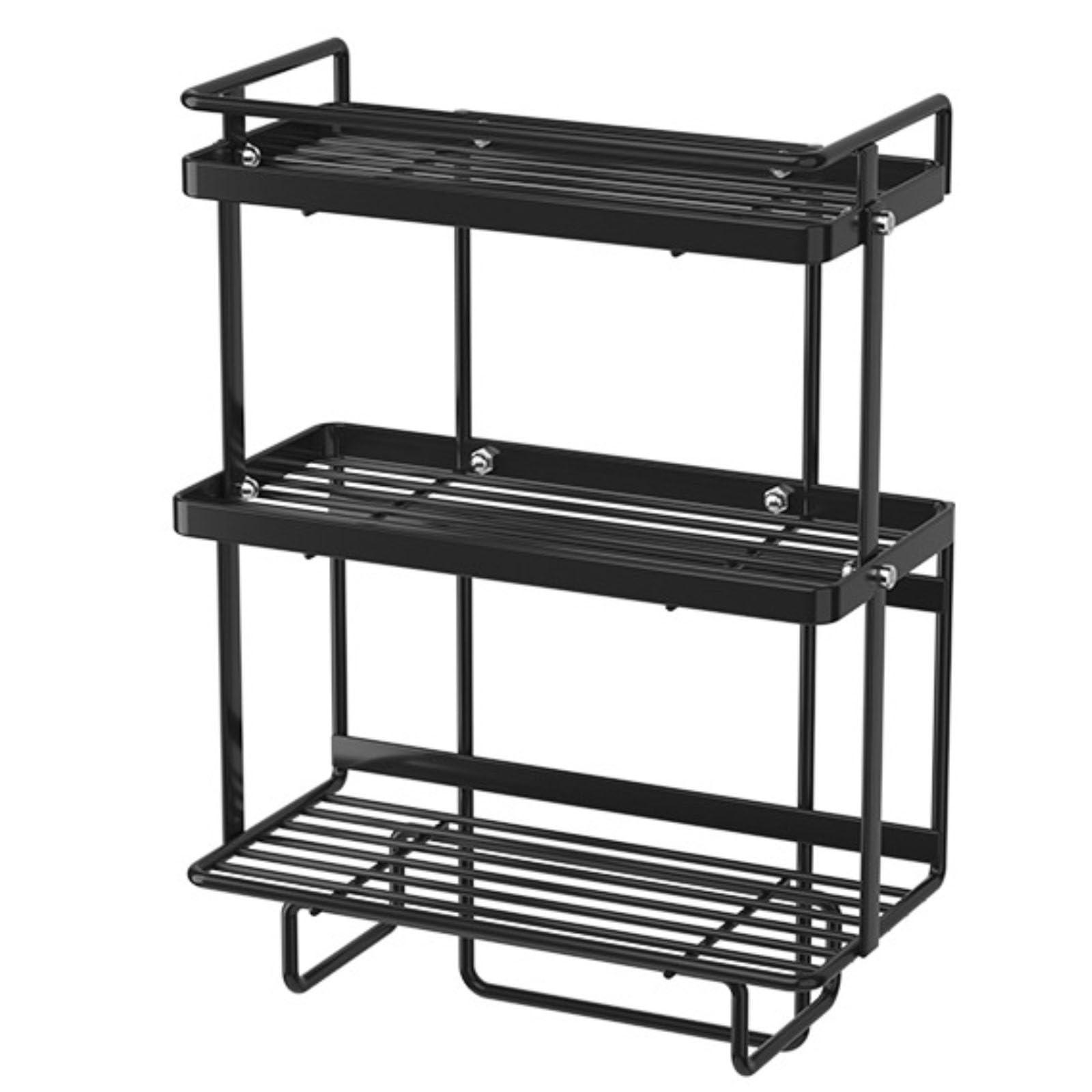 Estante para Estante sobre Inodoro, Ganchos para Estante De Almacenamiento para Inodoro Sin Perforaciones, Estante para Inodoro Multicapa para Espacios Pequeños,Negro,3 Layers