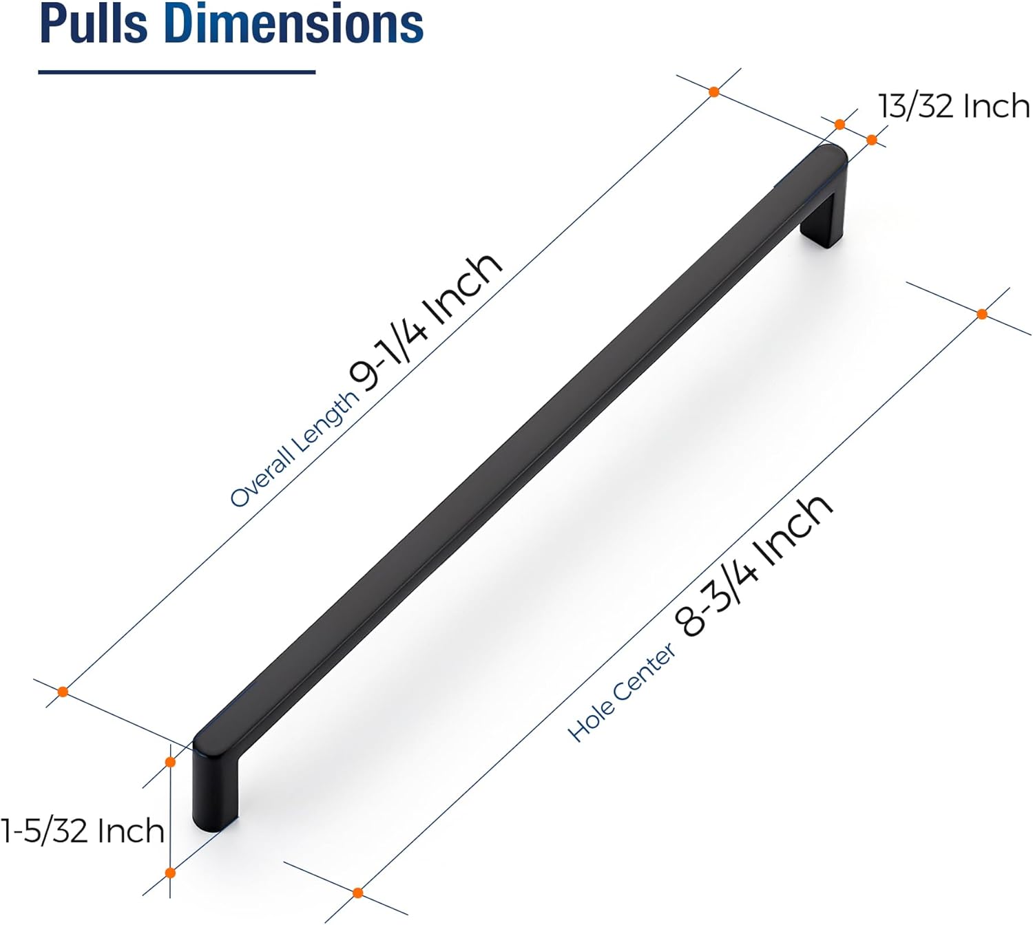 JOY DECOR Cabinet Pulls, 8-3/4Inch Hole Center, Matte Black, 30 Pack Cabinet Handles – Modern Zinc Alloy Drawer Pulls, Sturdy Ideal for Kitchen Cabinets, Dressers & Bathroom Vanities