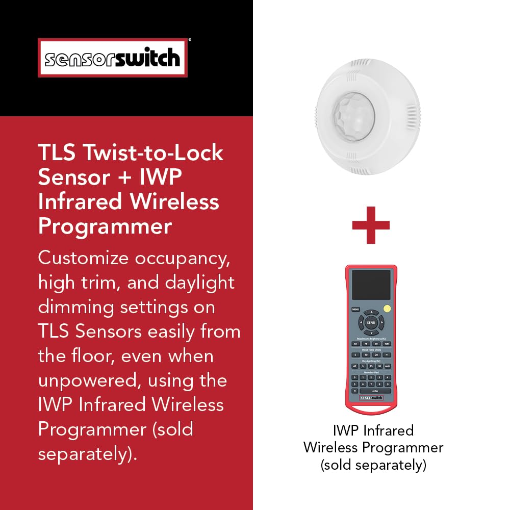 SensorSwitch, sensore Twist-to-Lock, fotocellula programmabile dal tramonto all'alba e rilevatore di movimento, nero (TLS BK)