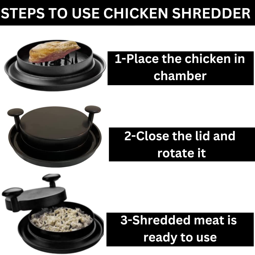 Chicken Shredder For Kitchen, Chicken Shredder Tool, Meat Shredder For Kitchen, Chicken Shredder Tool Twist, Chicken Grinder For Kitchen. Food Grinder and Meat Grinder. (black)