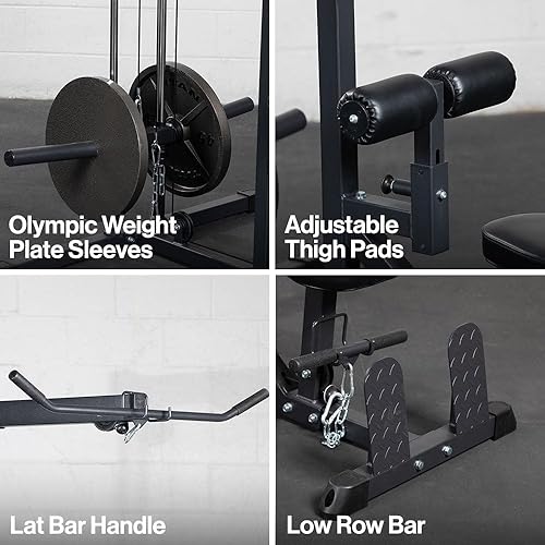 Miniatura 4 de Titan Fitness Torre LAT con placa de carga, clasificada 400 libras, máquina especial para la parte superior del cuerpo, máquina de cable LAT y fila