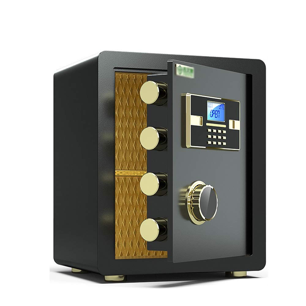 Cassaforte Elettronica con Password, Serratura da 40 cm Smart Home Office Box Scatola per Impronte digitali Interamente in Acciaio, armadietto Anti-Trapano (Colore Nero, Dimensioni: (Marrone 45 cm)