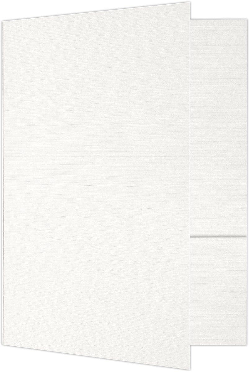LUXPaper 9" x 12" Presentation Folders | Two Pocket | White Linen | 100lb. Cover | 10 Qty
