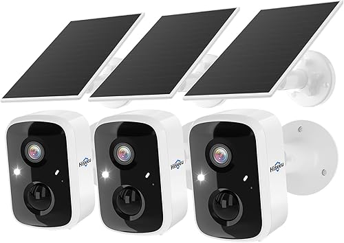 Miniatura 1 de Hiseeu Cámara solar inteligente de seguridad para el hogar, exteriores e interiores, Wi-Fi, 3K, 4MP, detección de movimiento PIRAI, impermeable,