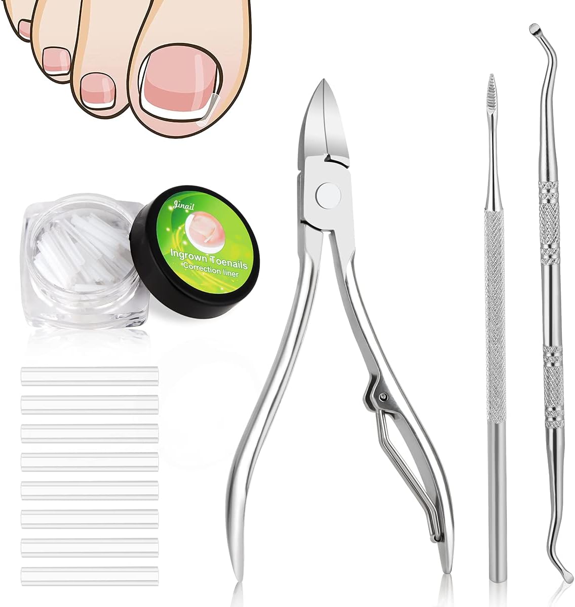 53 Pieces Ingrown Toenail Corrector Strips with 50 Pcs Professional