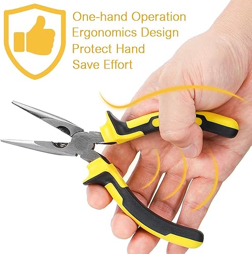 Miniatura 3 de Dowell - Juego de alicates de punta larga, alicates de combinación, alicates de Lineman y alicates de corte diagonal