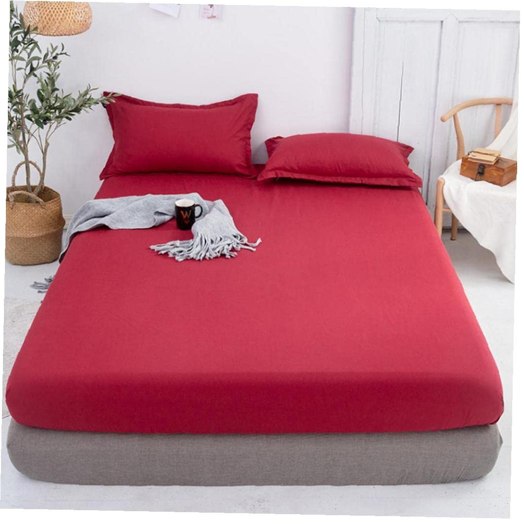 Drap housse uni pour lit double 150x200 cm sans taie
