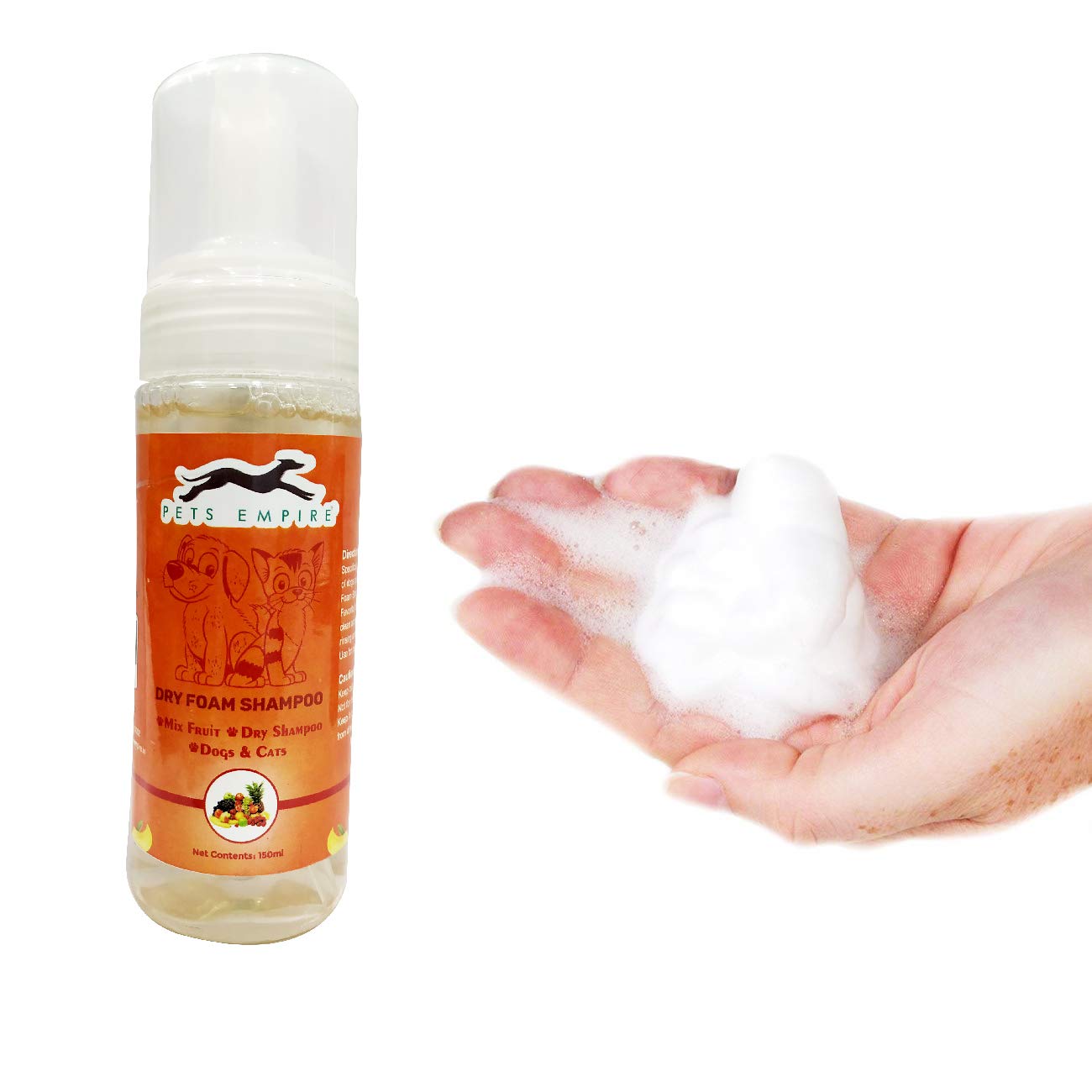 Pets Empire Dry Dog Shampoo, Waterless, No Rinse Foam Mousse - Removing Pet Odor and Bathless Cleaning of Coat -150ML (Mix Fruit) (B07Z52F8MK) Amazon Price History, Amazon Price Tracker