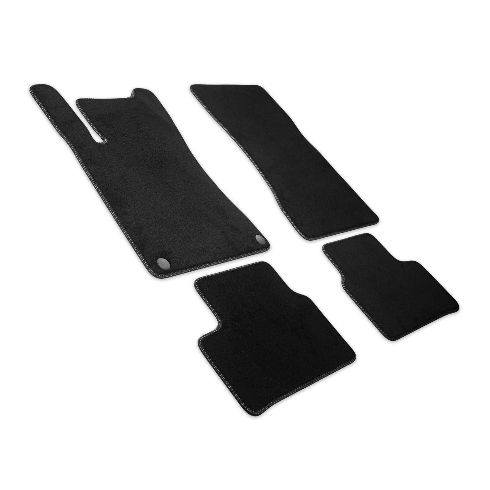 MTM PRO-7617 Alfombrillas para Mercedes Clase A (W177) , Clase B (W247) , GLA (H247) , CLA (C118) 2018 , (tambien versions Plug-in Hybrid), a Medida en Terciopelo de Nylon