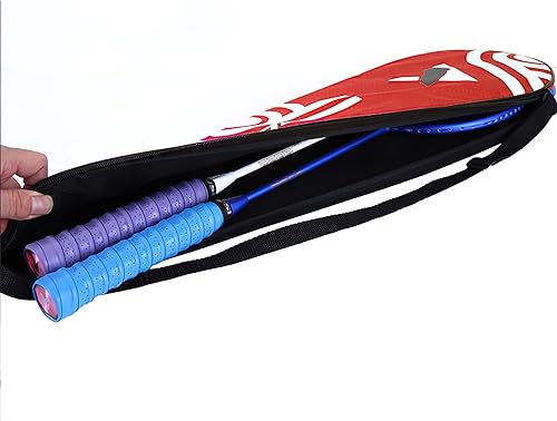 Miniatura 3 de Bolsa de raqueta de bádminton para 2 jugadores, impermeable, ligera, bolsa de cubierta de raqueta de squash portátil, funda de raqueta de squash,