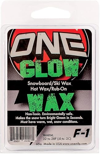 One Mfg F1 Glow - Cera para snowboard y esquí (2.29oz), color verde brillante