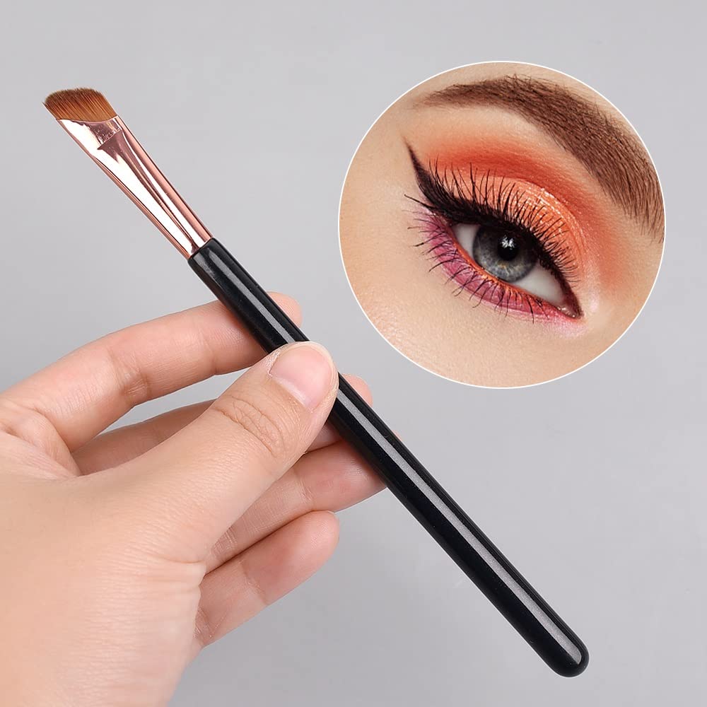 Pennello for Eyeliner a Naso a Falce Pennello for Trucco a Bordo di Coltello Pennello for Eyeliner Liquido Pennello for Eyeliner Liquido Sottile Testa Piatta ad Angolo Obliquo