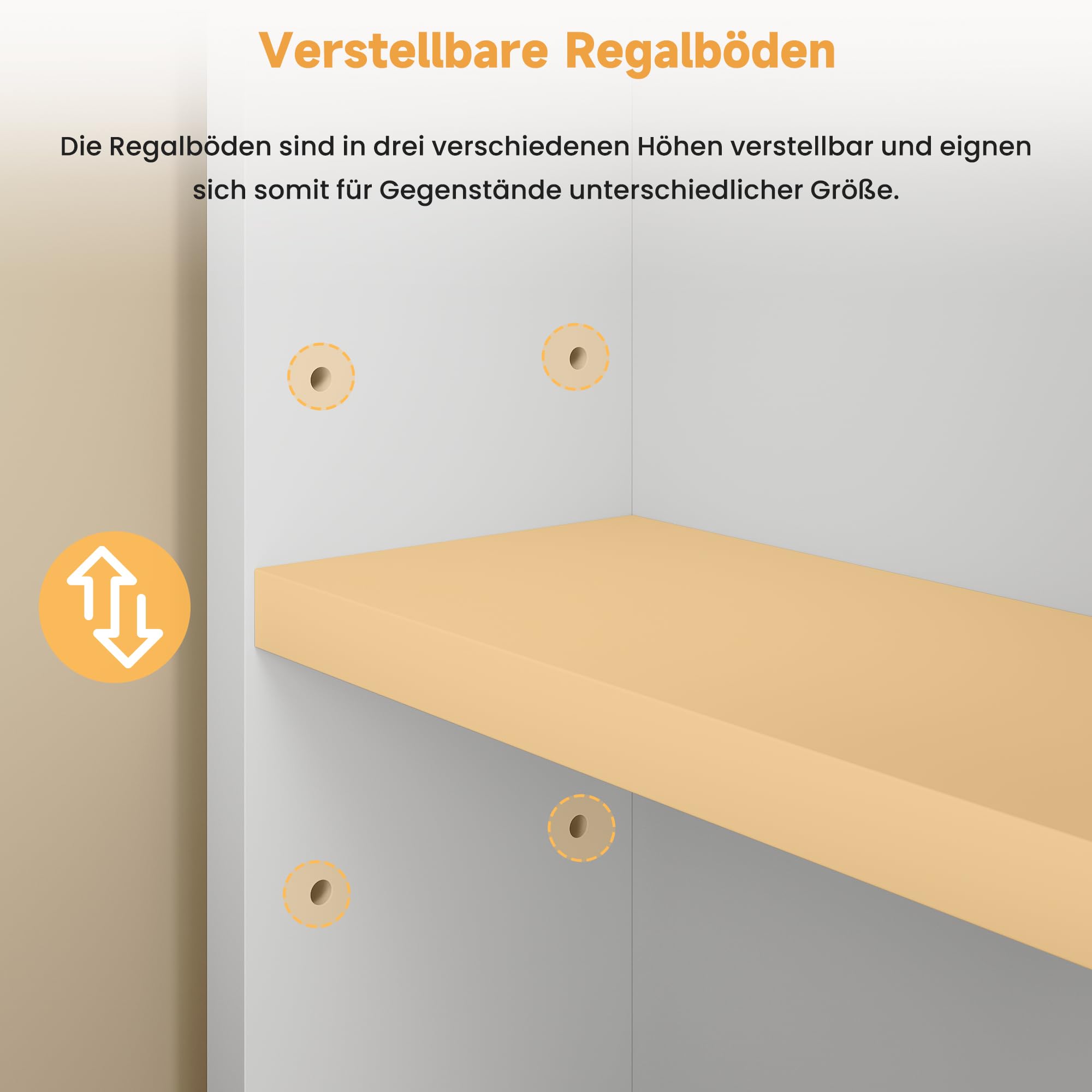 SONNI Sideboard Kommode mit LED 2 Türen 3 Glasregale 90x30x82cm Hochglanz | Verstellbarer Ablage Schrank, Komodenschrank, Wohnzimmermöbel, Wohnzimmerschrank für Badezimmer, Küche, Schlafzimmer, Weiß