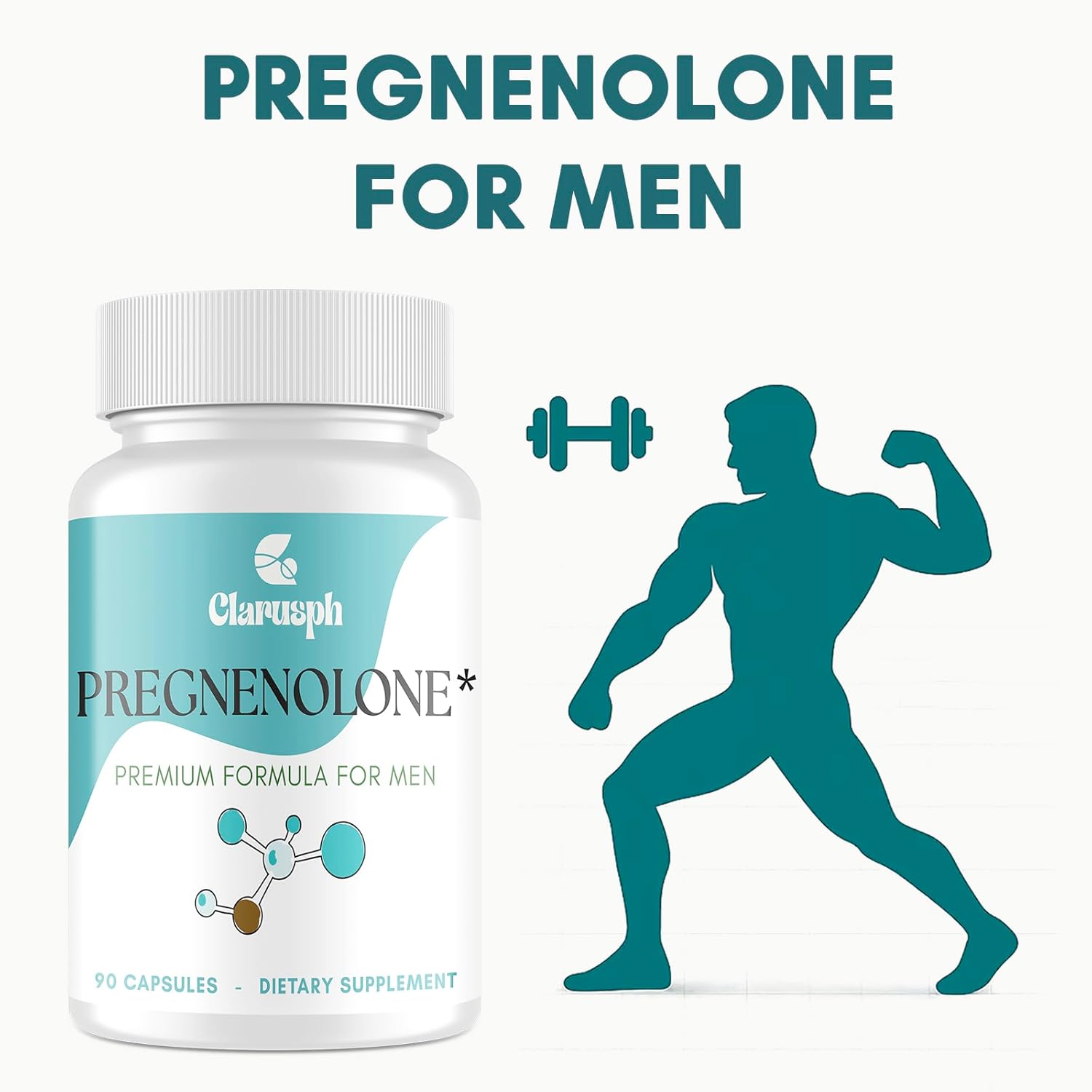 Pregnenolone* 50mg for Men with DHEA 25mg - 180 Capsules - Image 2