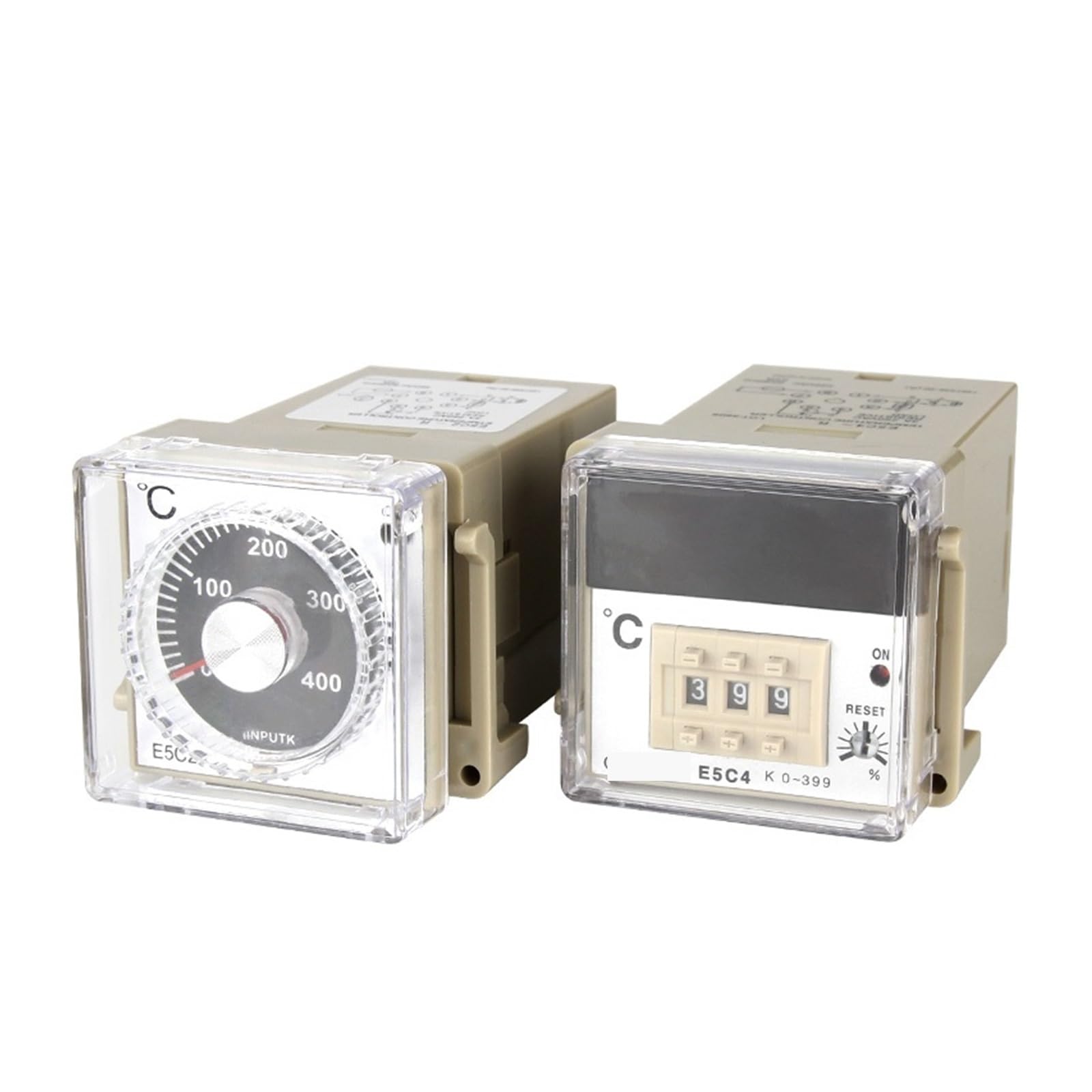 E5C4/E5C2 Digital Display Pointer knob Temperature Controller 0-399/0-999 Celsius K Type/PT100 Type Thermostat With Socket 220V(E5C4 K 399)