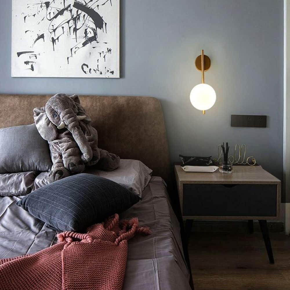 Kinkiet do sypialni, oświetlenie wewnętrzne, sypialnia, przedpokój, nordycka minimalistyczna kryształowa kula lampa na stolik nocny, czytanie, salon i dekoracja