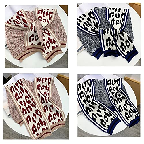 BESTHAVE Leopard Color Block Knit Poncho Cape - Women's Blanket Shawl for Spring, Autumn, and Winter Fashion Scarf4