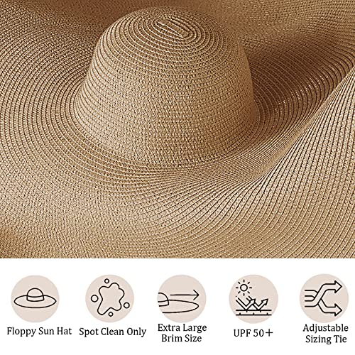 Sombrero de playa oversized para mujer con ala ancha miniatura 5